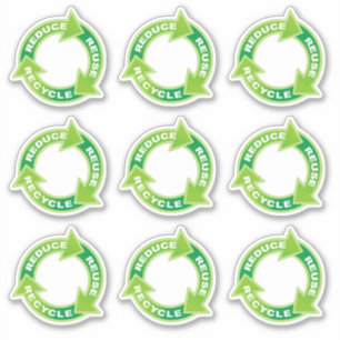 Reduce Reuse Recycle Sticker Set