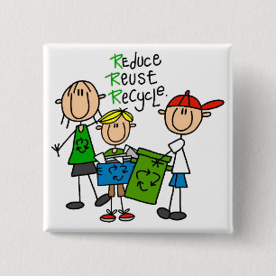 Reduce, Reuse, Recycle t-shirts and Gifts Button