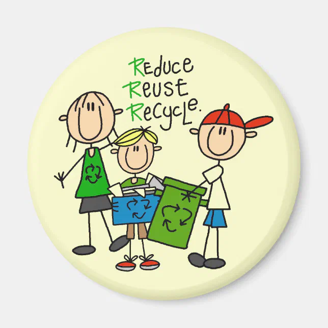 Reduce, Reuse, Recycle t-shirts and Gifts Magnet | Zazzle