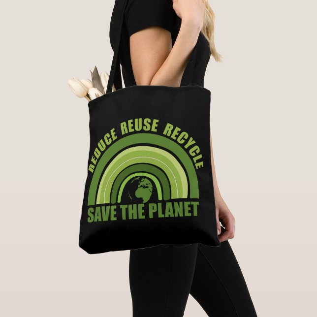 Reduce reuse recycle tote bag (Close Up)
