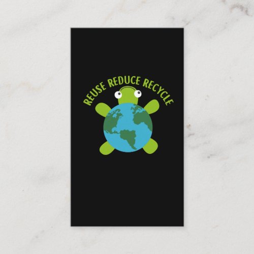 Reduce Reuse Recycle Turtle _Save Earth Ocean Eco Business Card