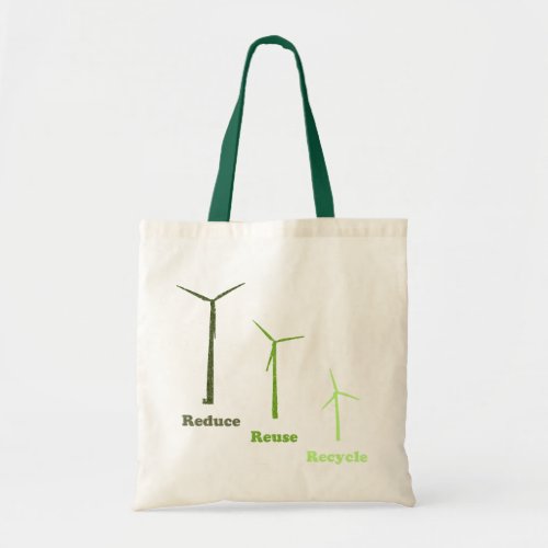Reduce Reuse Recycle Wind Energy Reusable Bag