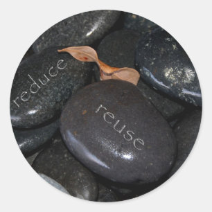 reduce reuse recyle rocks classic round sticker