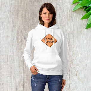 Reduce Speed Orange Diamond Road Sign Hoodie