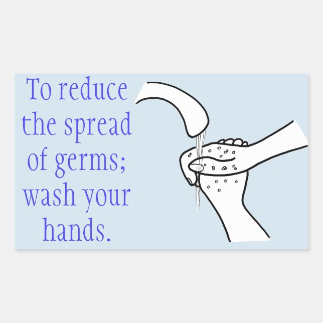 Reduce spread of germs, wash hands Stickers (Front)