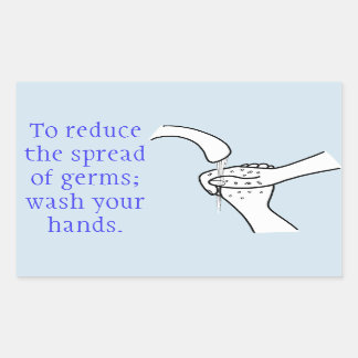 Reduce spread of germs, wash hands Stickers