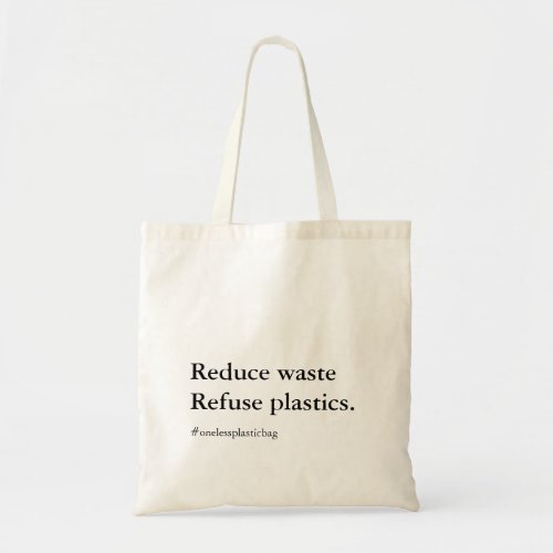 Reduce Waste Refuse Plastics Eco_Friendly  Tote Bag