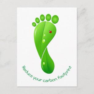 Reduce your carbon footprint green ecological postcard