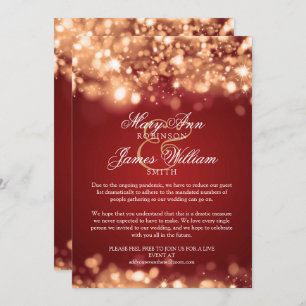 Reduced Holiday Wedding Sparkling Lights Gold Invitation