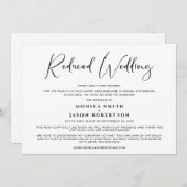 Reduced Wedding Guest List Elegant Announcement (Front/Back)