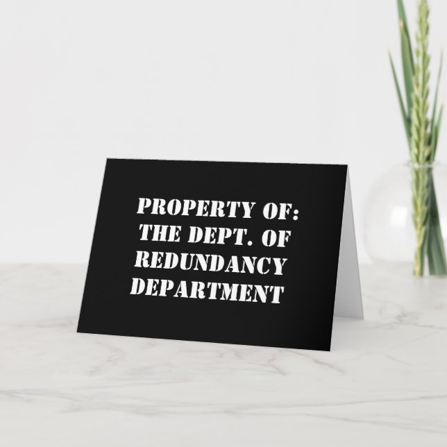 Redundancy Department Property Announcement (Front)