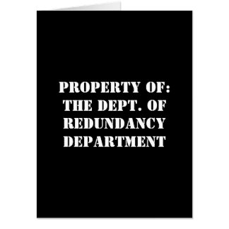 Redundancy Department Property Card