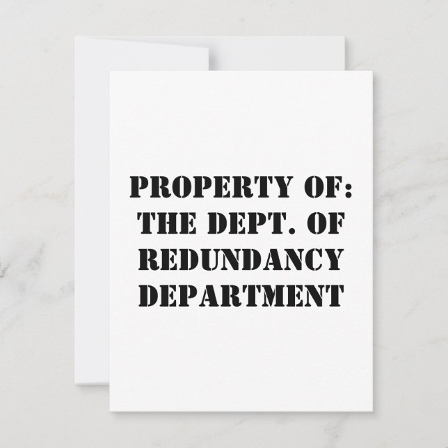 Redundancy Department Property Holiday Card (Front)