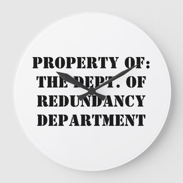 Redundancy Department Property Large Clock (Front)