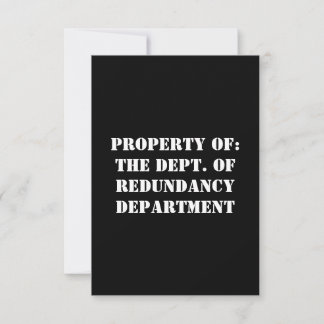 Redundancy Department Property Thank You Card