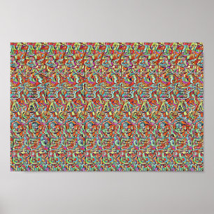 REDUNDAND MESSAGE - Dual hidden picture stereogram Poster