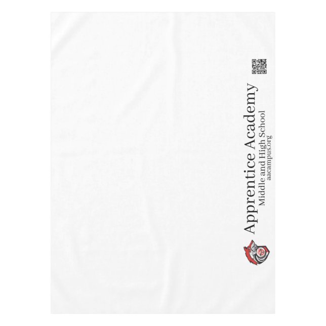 Redwolf Logo and Apprentice Academy with QRC Tablecloth (Front)