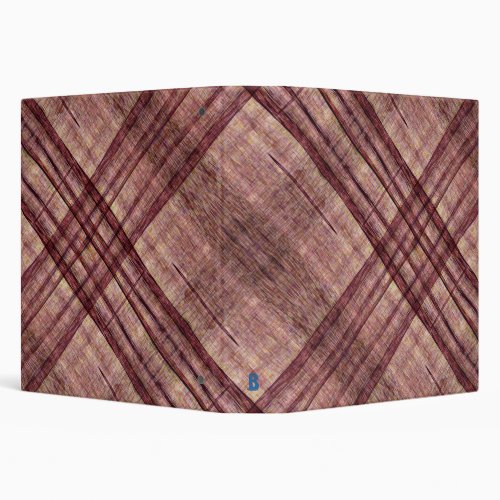 Redwood Booked Grain Plaid 4 Abstract Art  3 Ring Binder
