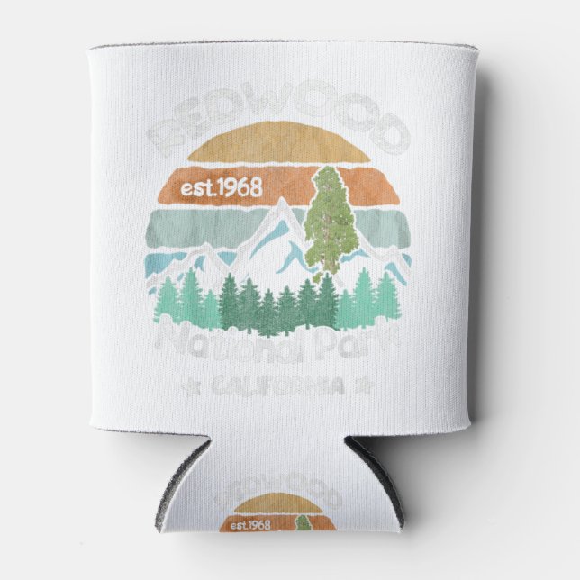 Redwood California US National Park Camping Hiking Can Cooler (Front)