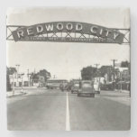 Redwood City 150th Anniversary Stone Coaster at Zazzle