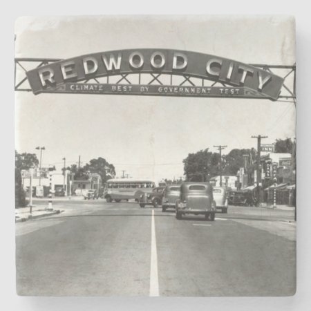 Redwood City 150th Anniversary Stone Coaster
