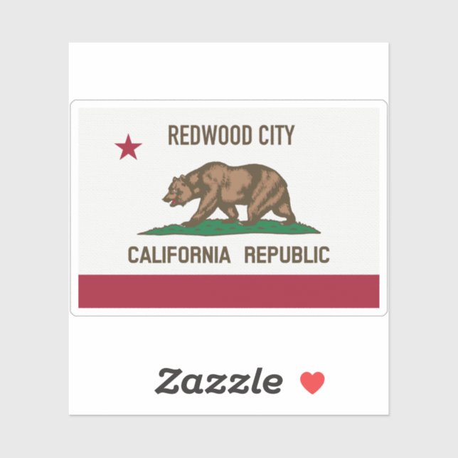 Redwood City CA Sticker (Sheet)