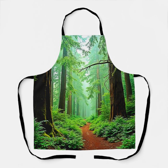 Redwood Forest Misty Tranquility Design Apron (Front)