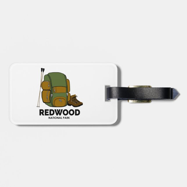 Redwood National Park Backpack Luggage Tag (Back Horizontal)