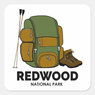 Redwood National Park Backpack Square Sticker