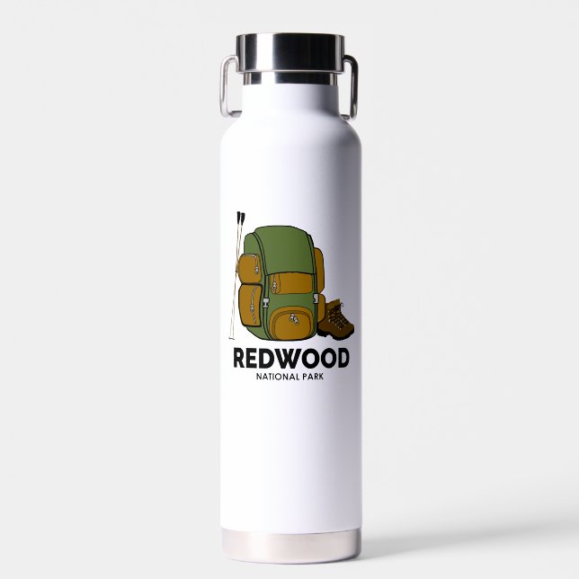 Redwood National Park Backpack Water Bottle (Front)