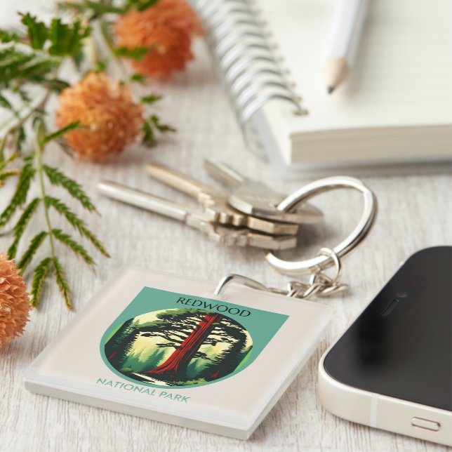 Redwood National Park Beauty in California  Keychain (Front Right)