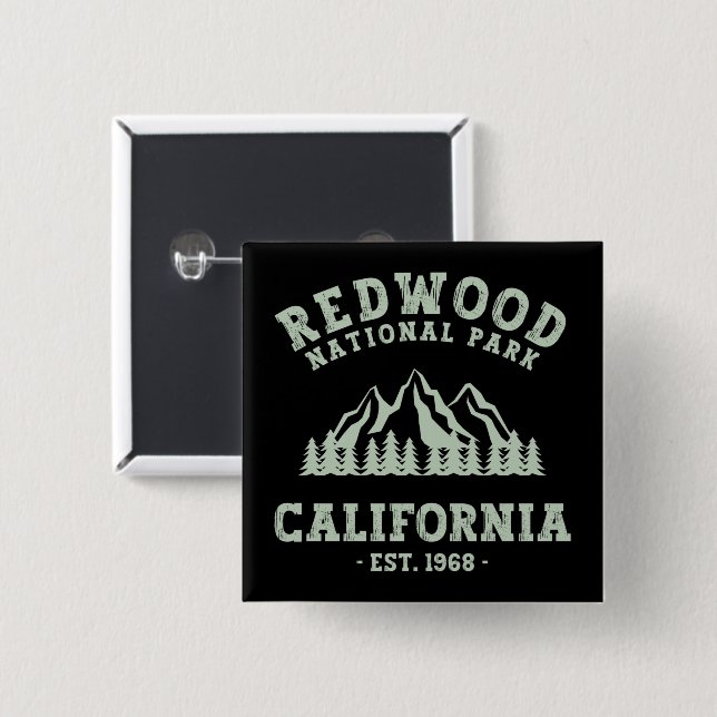 Redwood National Park California Button (Front & Back)