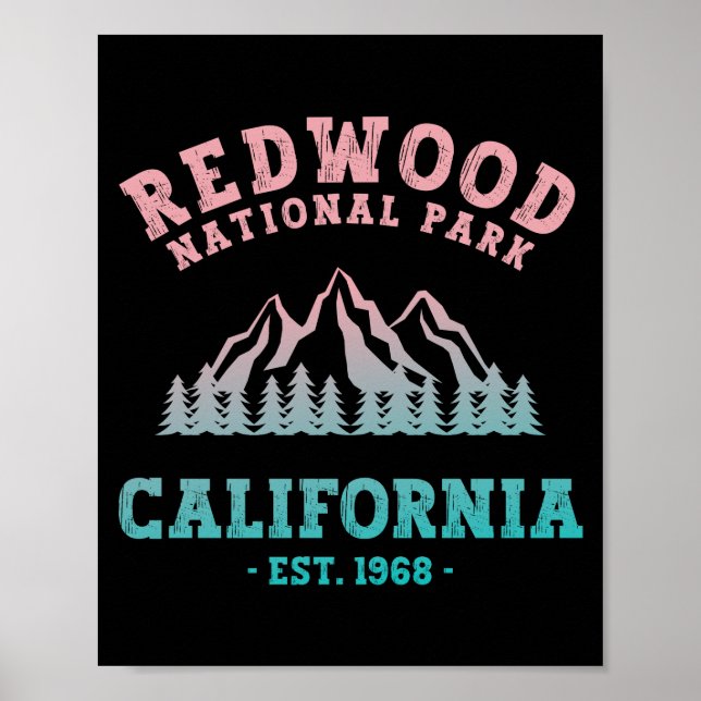 Redwood National Park California Gradient Poster (Front)