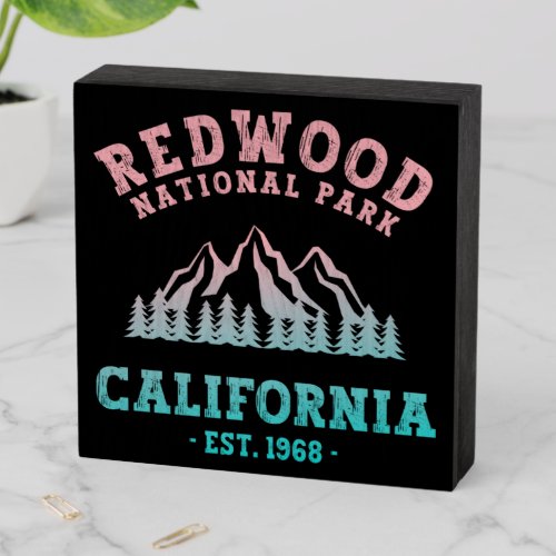 Redwood National Park California Gradient Wooden Box Sign