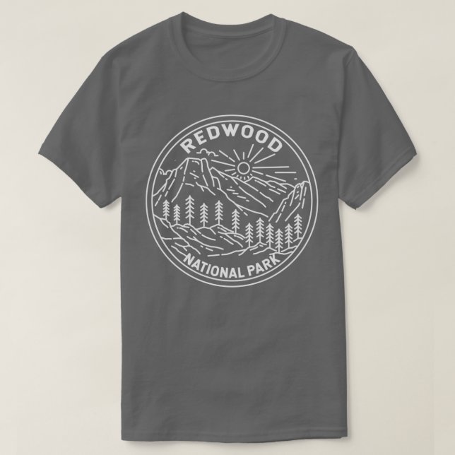 Redwood National Park California Monoline T-Shirt (Design Front)