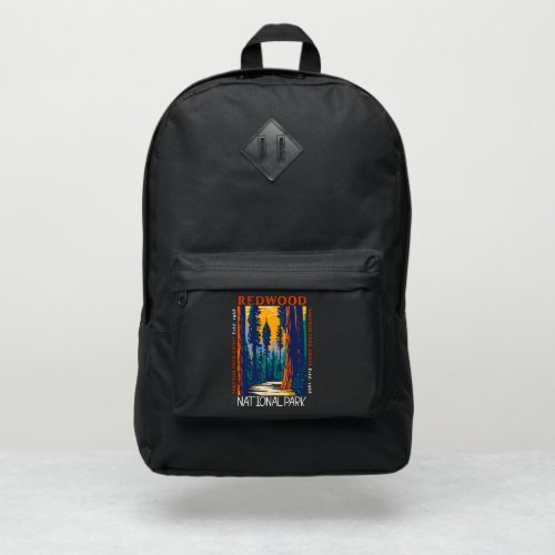 Redwood National Park California Retro Distressed Port Authority Backpack
