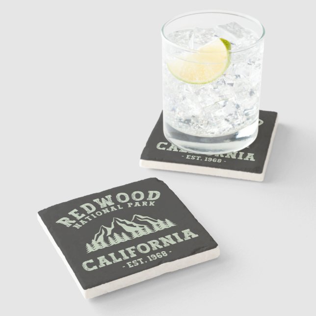 Redwood National Park California Stone Coaster (Side)