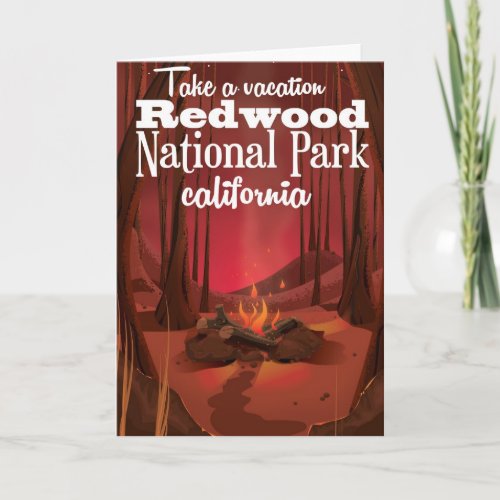 Redwood National Park California travel poster Holiday Card