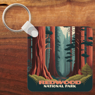 Redwood National Park California Trees Keychain