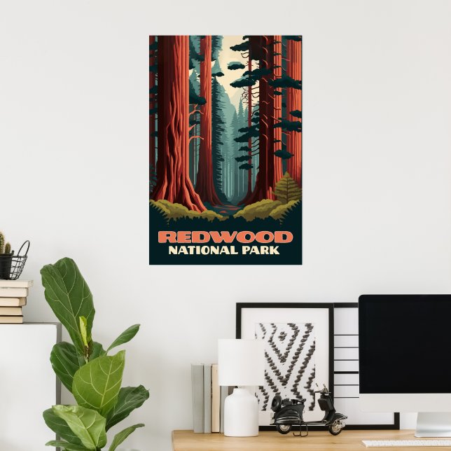 Redwood National Park California Trees Poster (Home Office)
