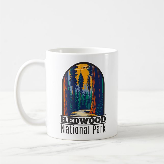 Redwood National Park California Vintage Coffee Mug (Left)