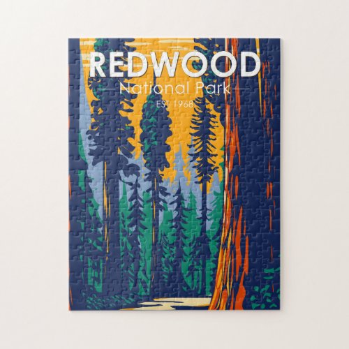 Redwood National Park California Vintage  Jigsaw Puzzle
