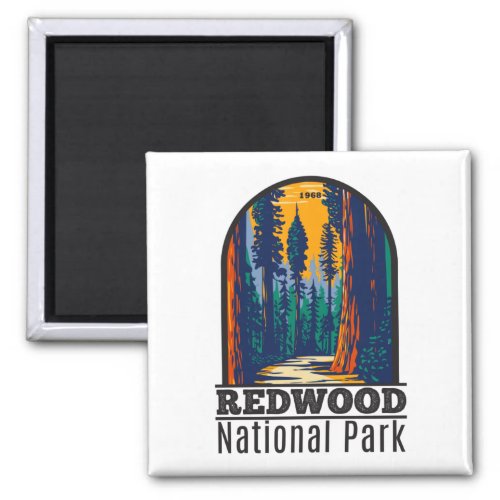 Redwood National Park California Vintage  Magnet
