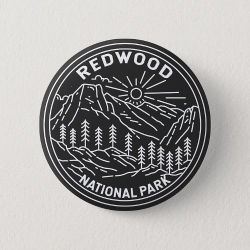 Redwood National Park California Vintage Monoline  Button