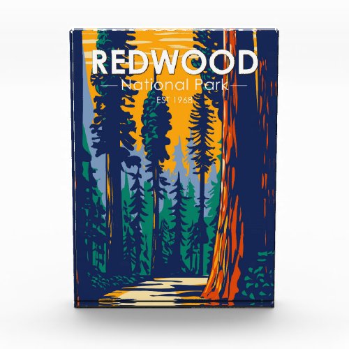 Redwood National Park California Vintage Photo Block