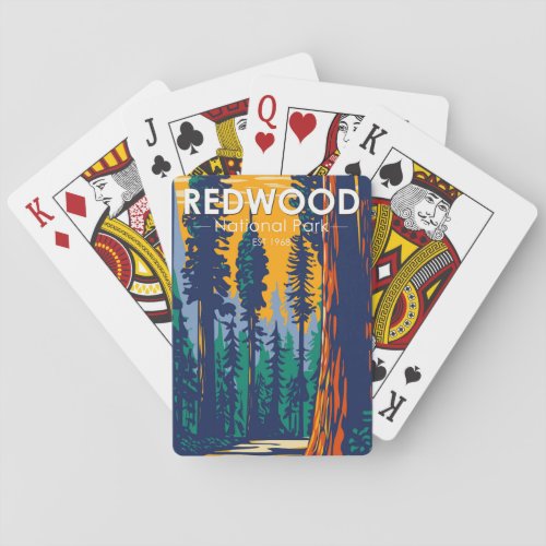 Redwood National Park California Vintage  Poker Cards