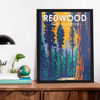 Redwood National Park California Vintage Poster by Kris_and_Friends at Zazzle