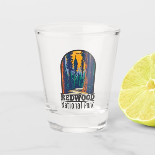 Redwood National Park California Vintage Shot Glass