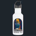 Redwood National Park California Vintage  Stainless Steel Water Bottle<br><div class="desc">Redwood vector artwork design. The park protects vast prairies,  oak woodlands,  wild rivers,  and 40 miles of rugged coastline.</div>