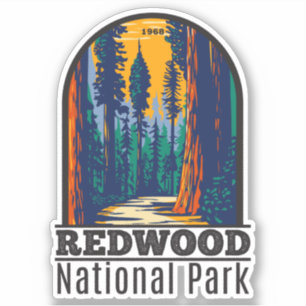 Redwood National Park California Vintage Sticker